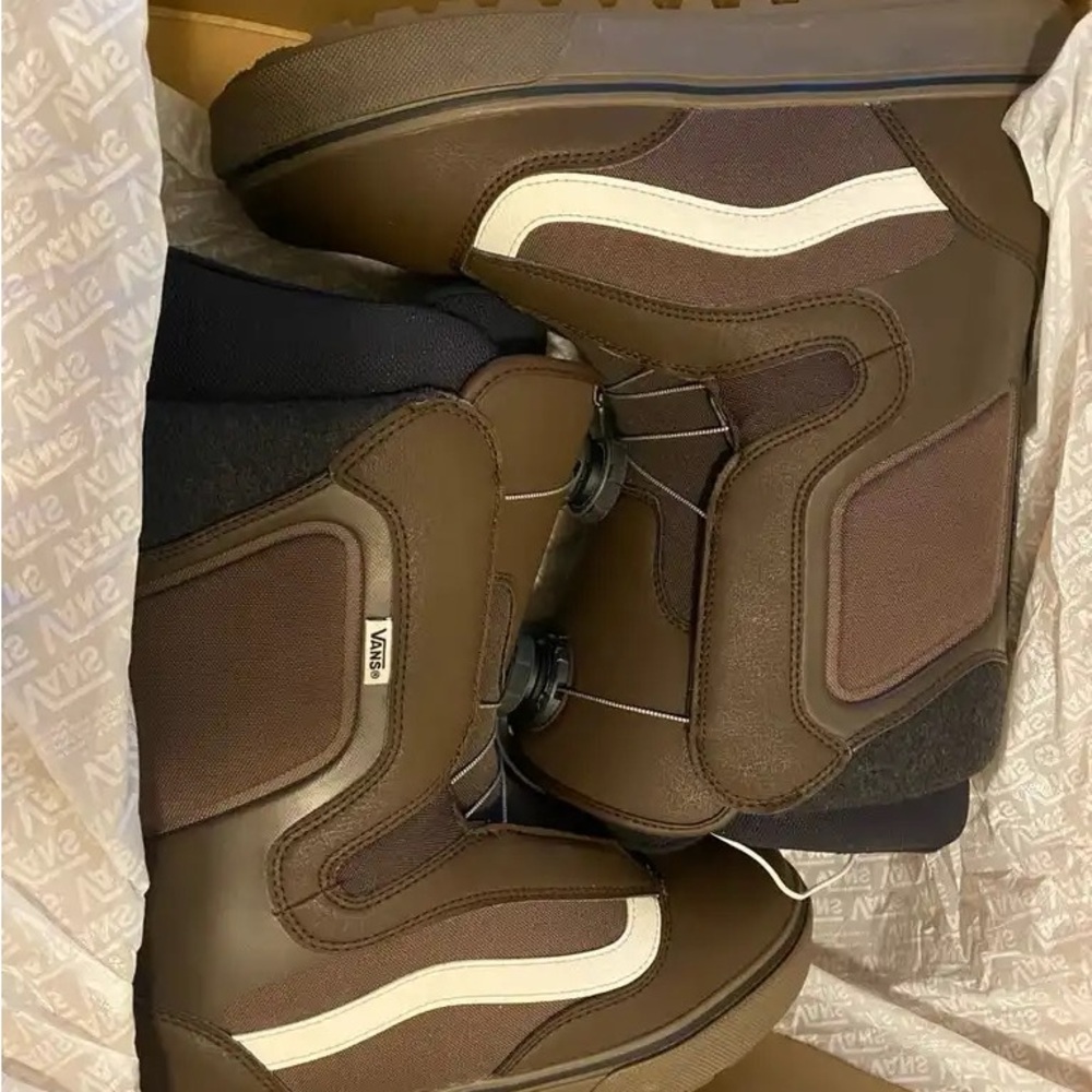 Vans Brown and White Men's Snow Boots